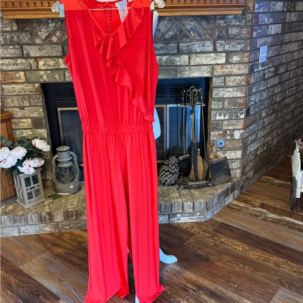 Joan Rivers Sleeveless Jumpsuit with Ruffle Detail